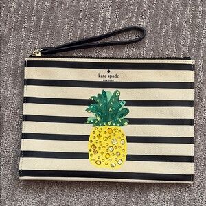 Kate Spade Pineapple Striped Clutch
